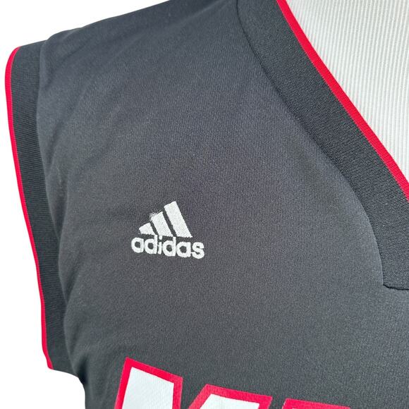 Adidas Miami Heat LeBron James #6 Jersey Men’s Small Red Black V-Neck Pullover - Picture 3 of 11